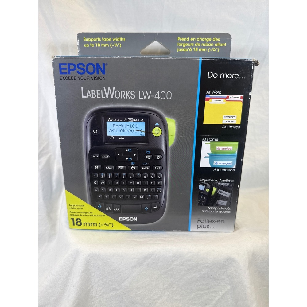 Epson LabelWorks LW-400 Handheld Label Printer C51CB70010 Back-Lit LCD QWERTY